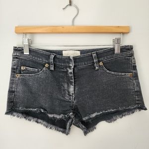 Nili Lotan Gray Frayed Denim Short Shorts 2
